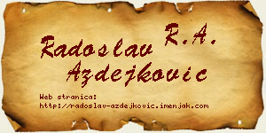 Radoslav Azdejković vizit kartica